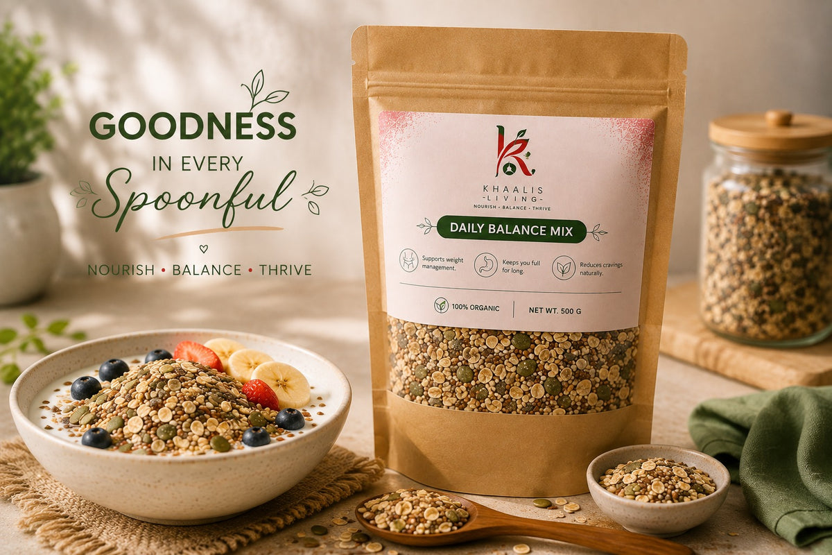 Khaalis Living Daily Balance Mix – Organic Seed & Oat Blend